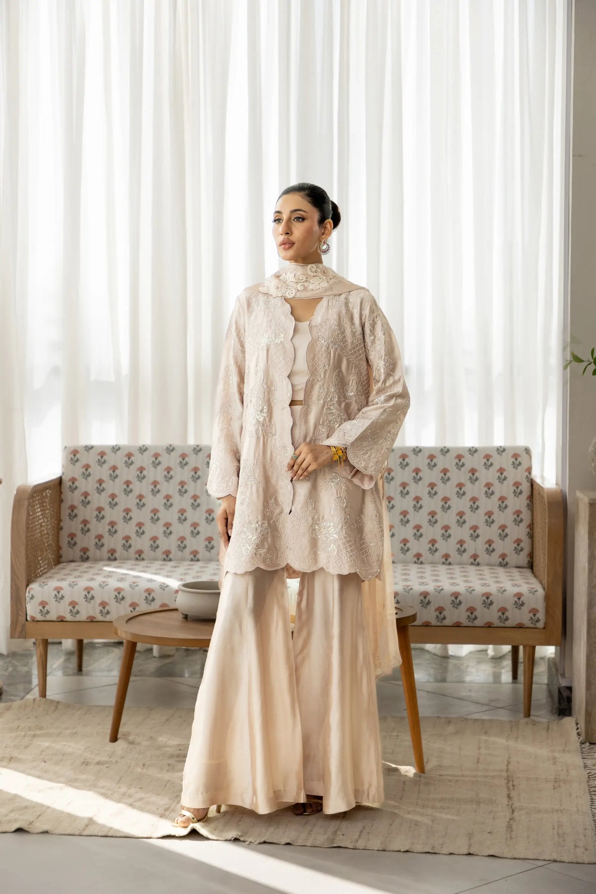 Wahaj M Khan | Sanam Luxe | Onion Pink Sanam JS - Luxury Dress - available at Maria Faisal in UK and USA.