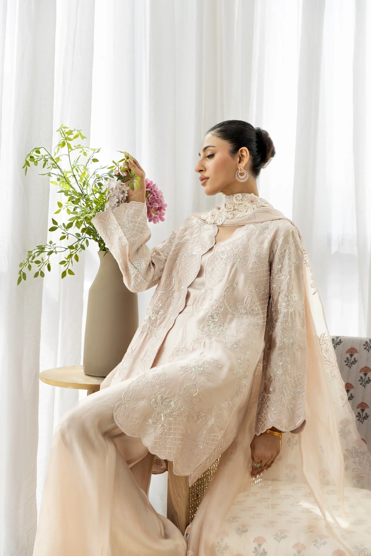 Wahaj M Khan | Sanam Luxe | Onion Pink Sanam JS - Luxury Dress - available at Maria Faisal in UK and USA.