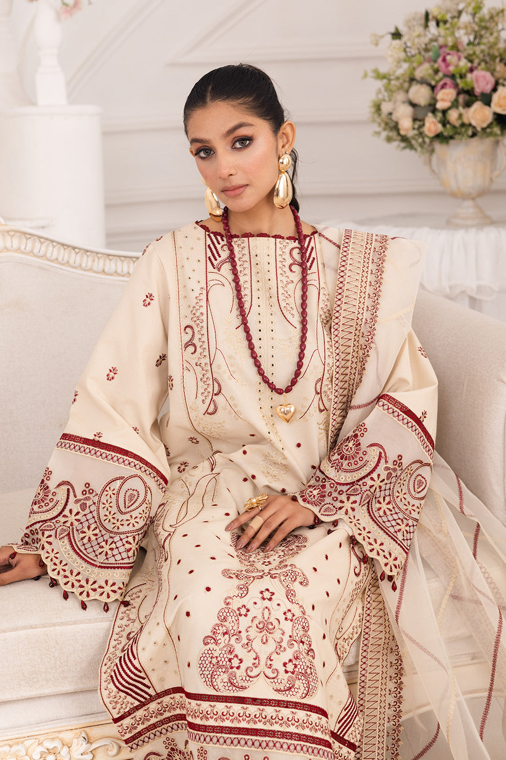 Maryum N Maria | Mira Luxury Lawn | BEHNAZ - FS50098