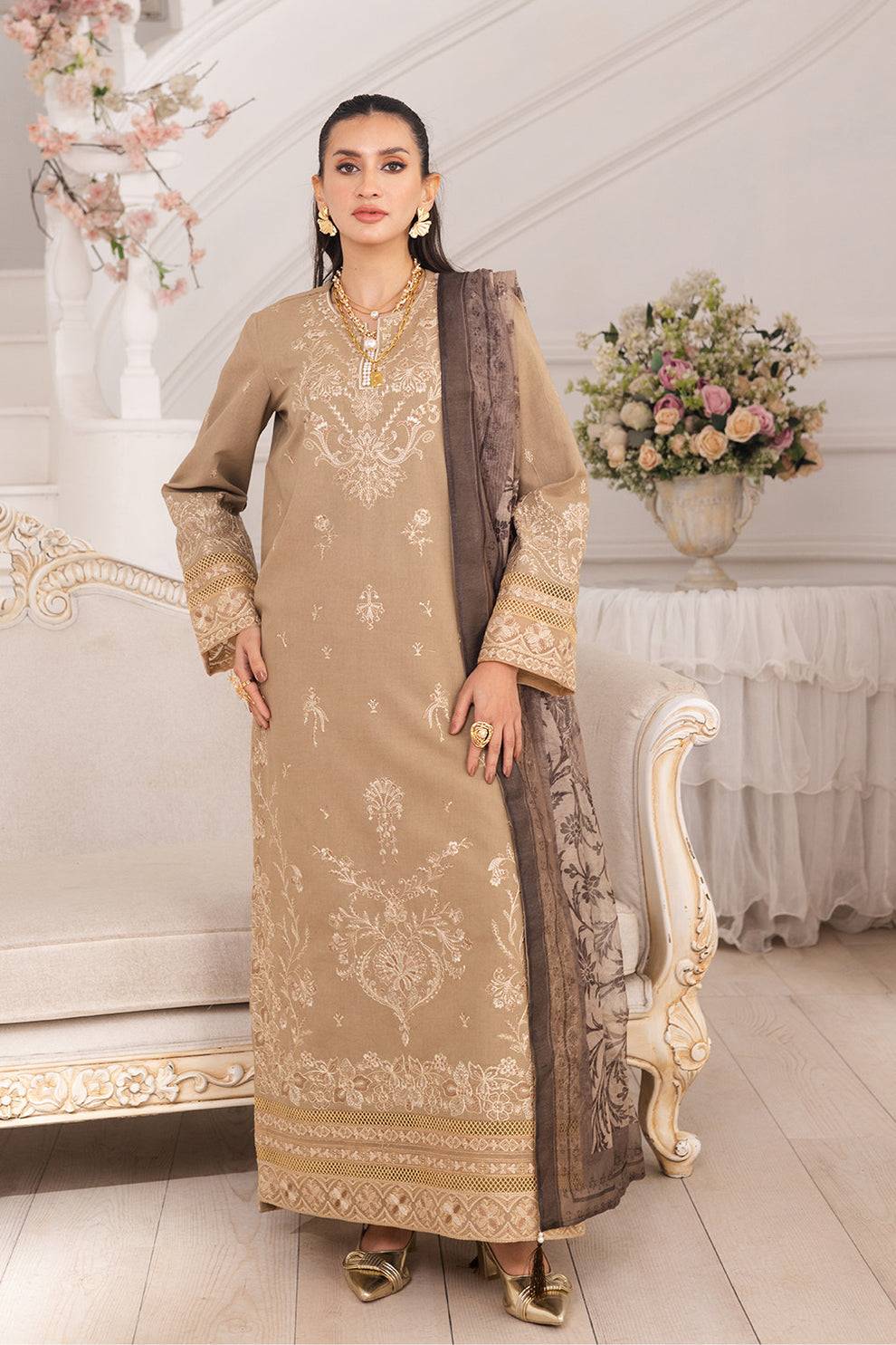 Maryum N Maria | Mira Luxury Lawn | LEYLA - FS50105 by Maria Faisal - Registered Vendor of : Maryum N Maria - type : Ladies Clothes - 100% original wedding dresses