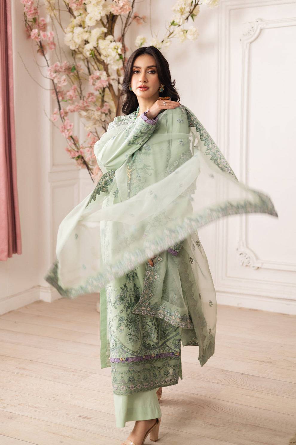 Maryum N Maria | Mira Luxury Lawn | ZINAT - FS50112 by Maria Faisal - Registered Vendor of : Maryum N Maria - type : Ladies Clothes - 100% original wedding dresses