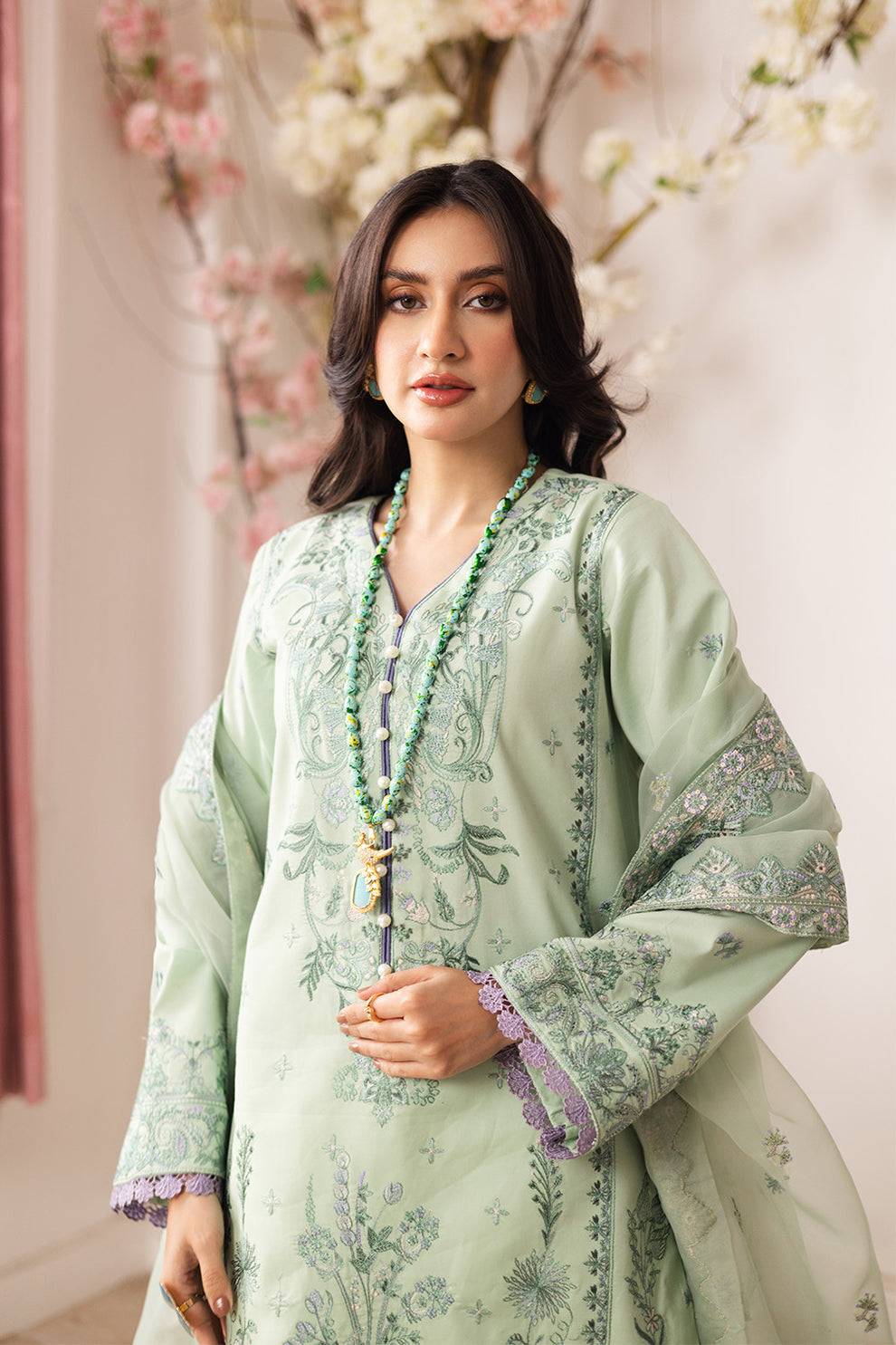 Maryum N Maria | Mira Luxury Lawn | ZINAT - FS50112 by Maria Faisal - Registered Vendor of : Maryum N Maria - type : Ladies Clothes - 100% original wedding dresses