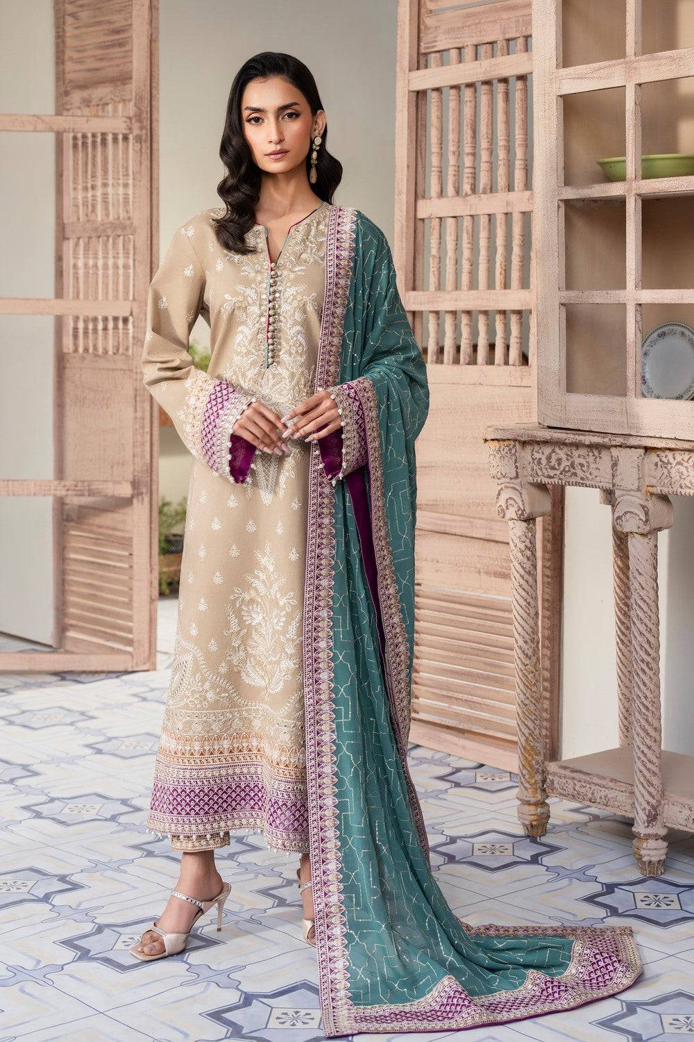 Maryum N Maria | Luxury Lawn 25 | ASHA - MS50113 by Maria Faisal - Registered Vendor of : Maryum N Maria - type : Luxury - 100% original wedding dresses
