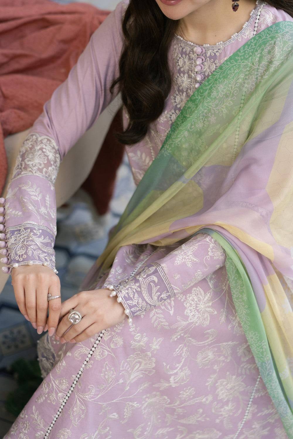 Maryum N Maria | Luxury Lawn 25 | ALEIA - MS50115 by Maria Faisal - Registered Vendor of : Maryum N Maria - type : Ladies Clothes - 100% original wedding dresses