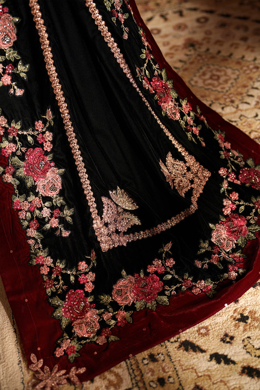 Iznik | Velvet 25 | IV-59 Embroidered Velvet - Formal Dress - available at Maria Faisal in UK and USA.