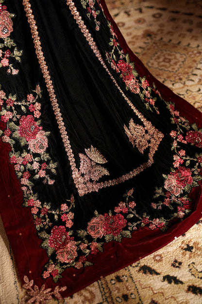 Iznik | Velvet 25 | IV-59 Embroidered Velvet - Formal Dress - available at Maria Faisal in UK and USA.