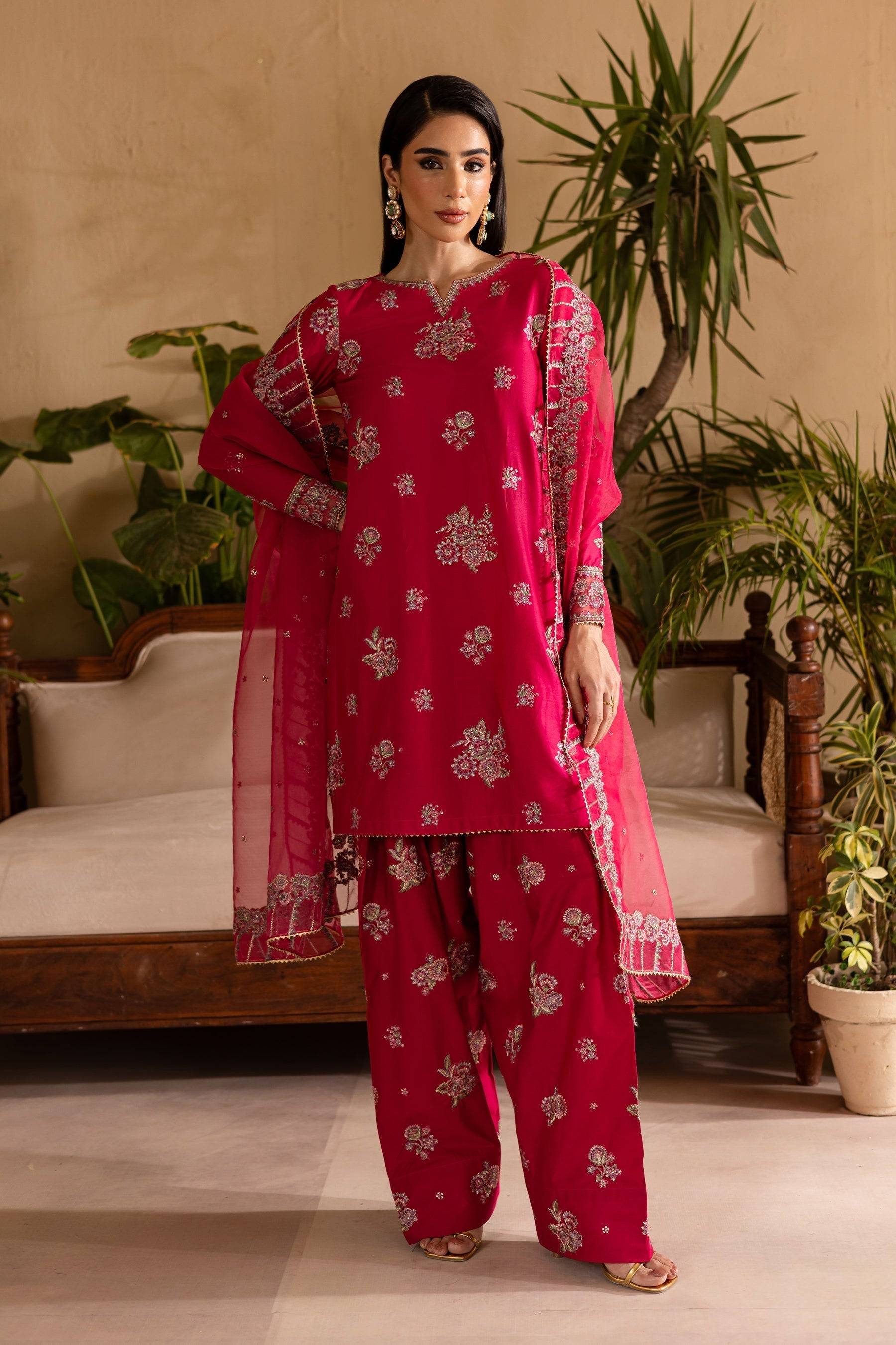 Batik | Nyra Embroidered Summer Solids | Zinnia by Maria Faisal - Registered Vendor of : Batik - type : Ladies Clothes - 100% original wedding dresses