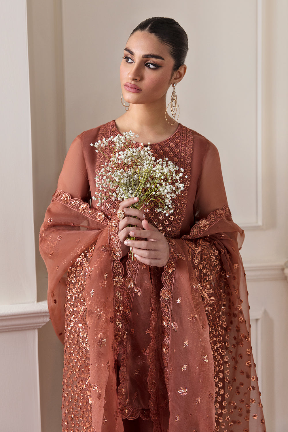 Baroque | Formals Collection | EMBROIDERED CHIFFON UF-296 - Formal Dress - available at Maria Faisal in UK and USA.