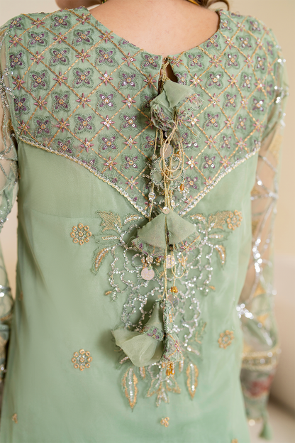 Iznik | Chinnon Chiffon | CC-41 Embroidered Net - Ladies Clothes - Maria Faisal