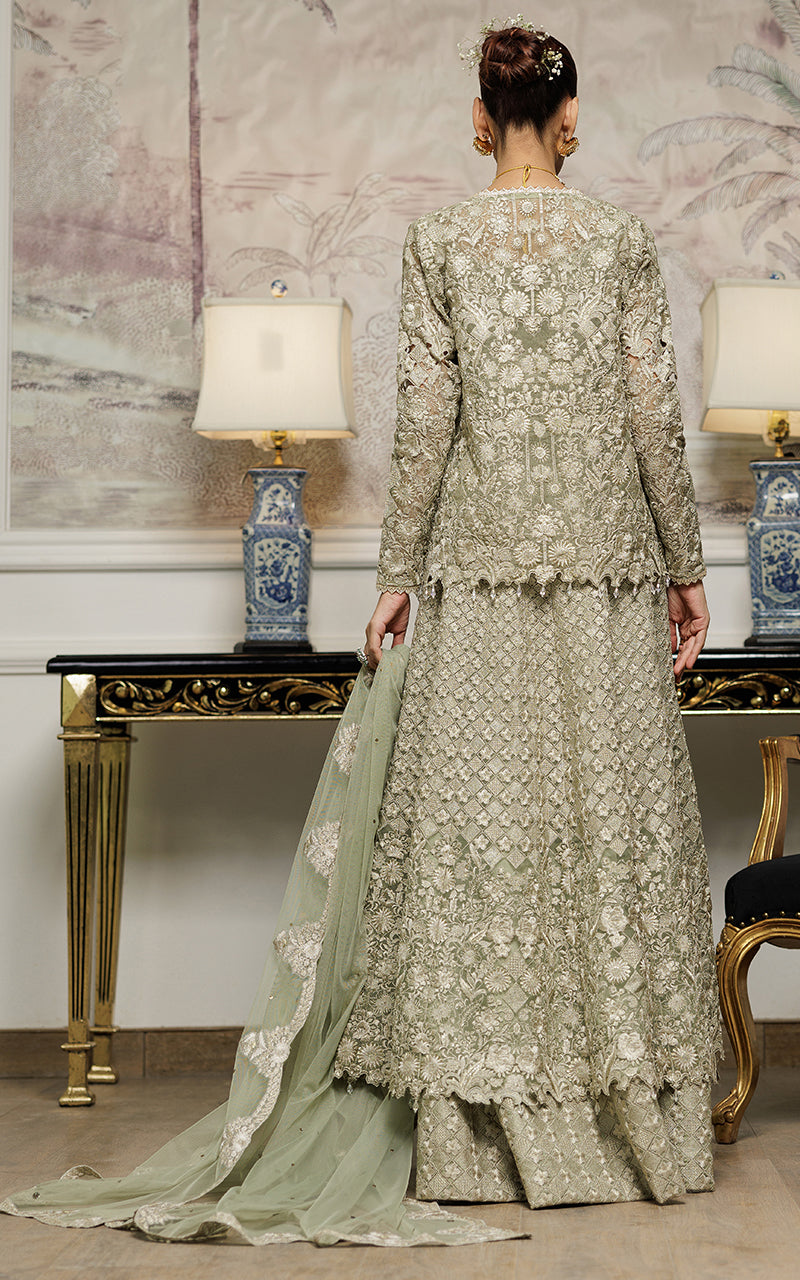 Threads and Motifs | Formal Dresses 25 | Organza Embroidered Maxi With Jacket - Ladies Clothes - Maria Faisal