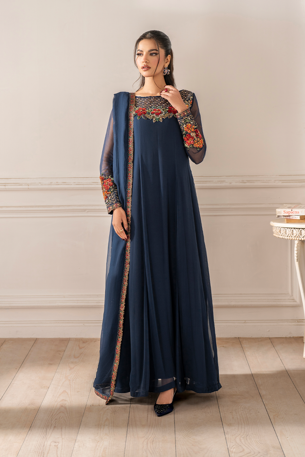 Iznik I Festive Formal I UE-412 Embroidered Chiffon - Ladies Clothes - Maria Faisal