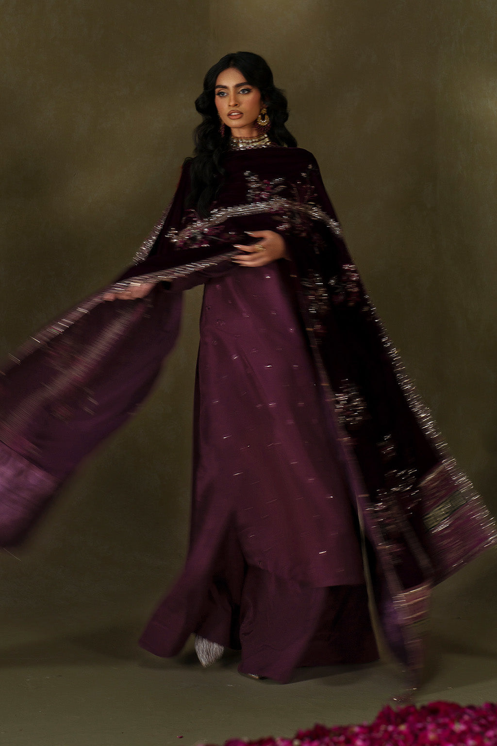 Iznik | Velvet 25 | IV-68 Embroidered Velvet - Formal Dress - available at Maria Faisal in UK and USA.