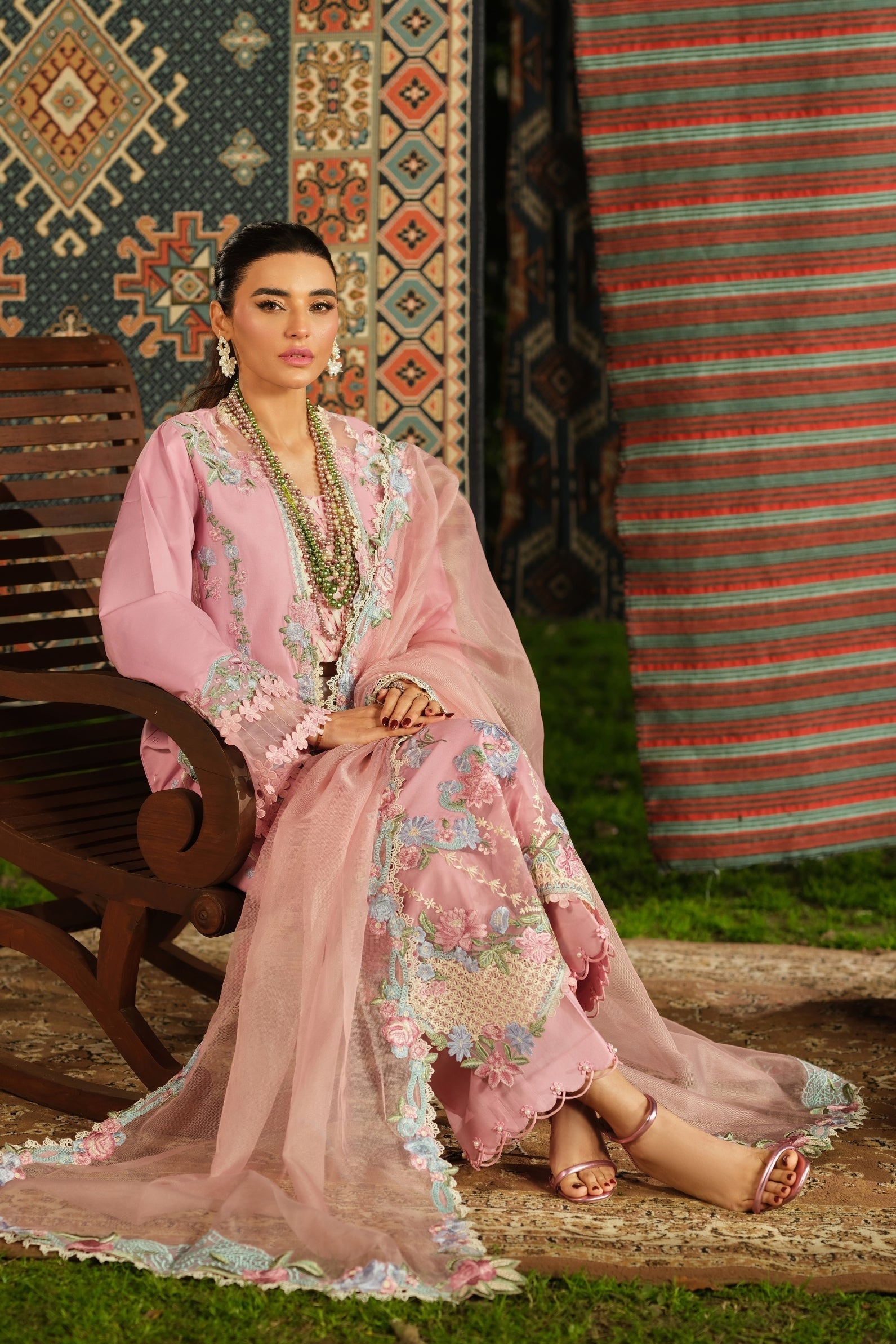 Maryam Hussain | Luxury Lawn 26 | Aesaar - Luxury Dress - available at Maria Faisal in UK and USA.