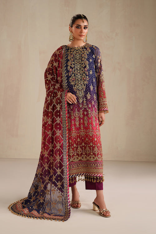Baroque | Formals Collection | EMBROIDERED CHIFFON UF-4369 - Formal Dress - available at Maria Faisal in UK and USA.