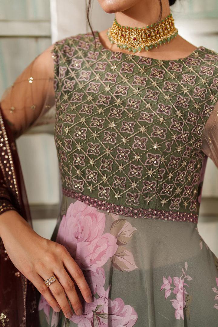 Iznik | Printed Formals | UE-541 - Formal Dress - available at Maria Faisal in UK and USA.