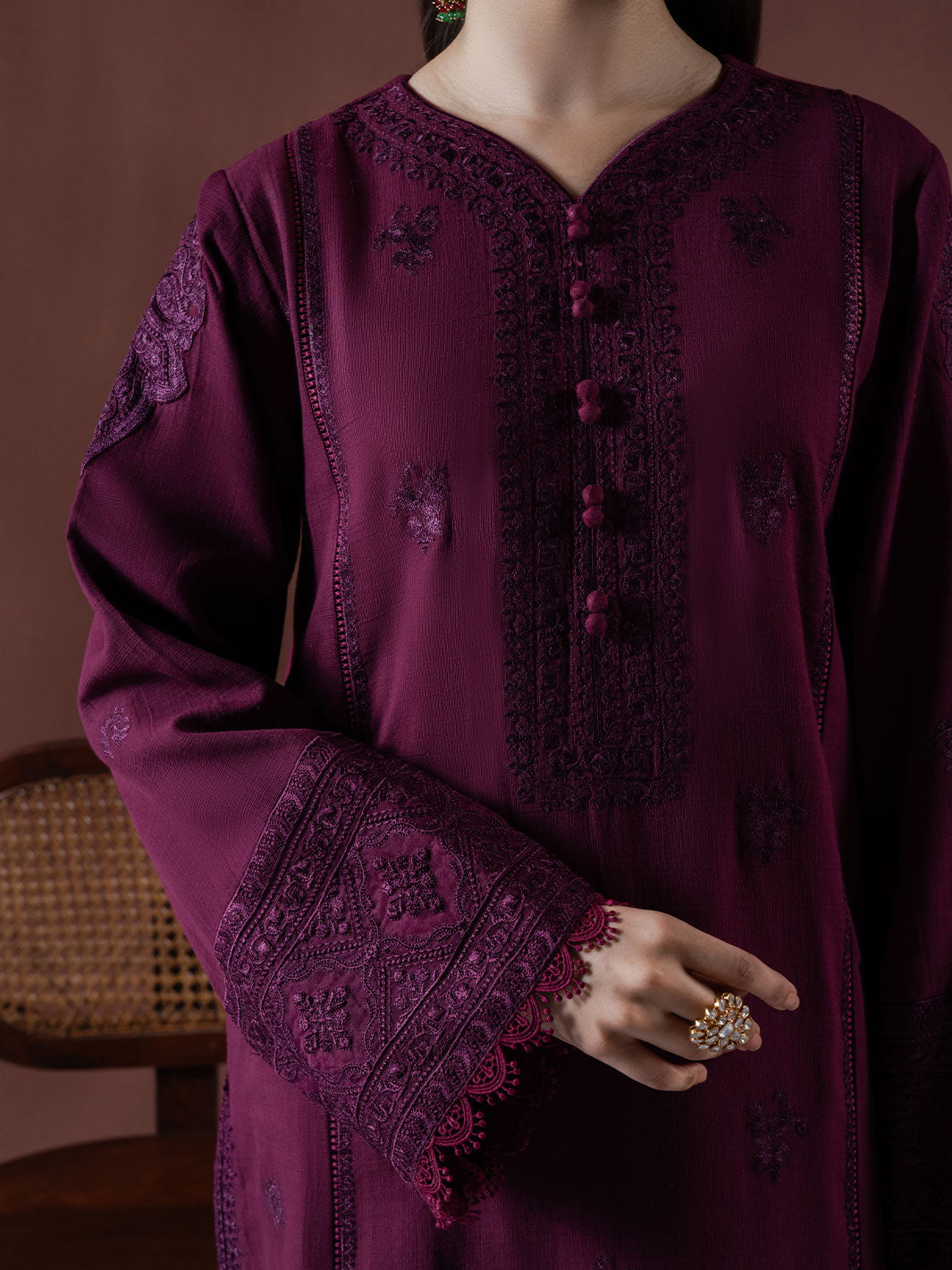 Faiza Faisal | Winter Edit 2024 | EMBER - Designer Dress with Intricate embroidery and embellishments. Shop elegent wedding dress at Maria Faisal.