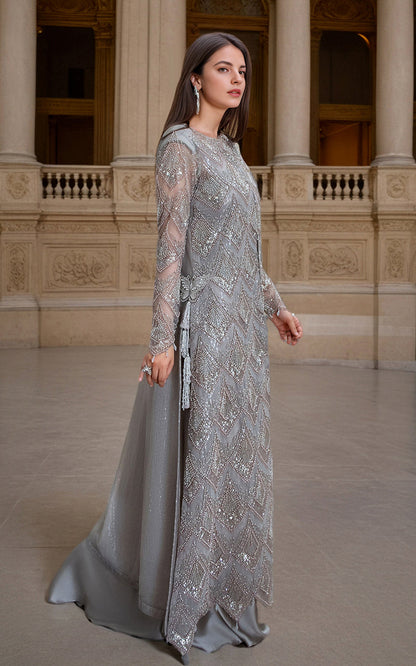 Threads and Motifs | Formal Dresses 25 | Net Embroidered Jacket with Skirt