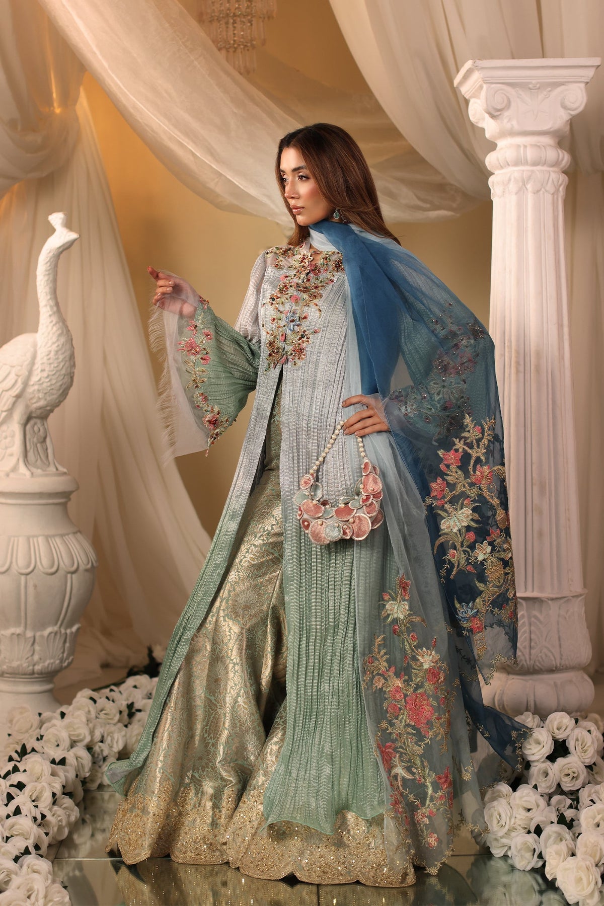 Musferah Saad | Casa Blance |Glacial Ombre - Bridal Dress - available at Maria Faisal in UK and USA.