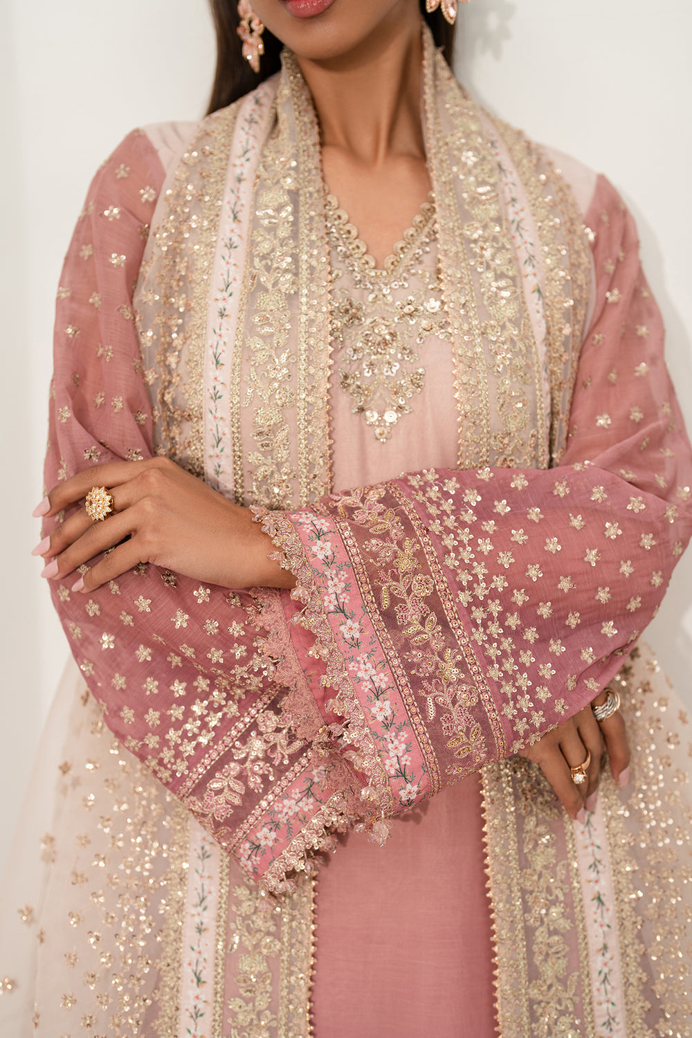 Baroque | Formals Collection | EMBROIDERED CHIFFON UF-4135 - Formal Dress - available at Maria Faisal in UK and USA.