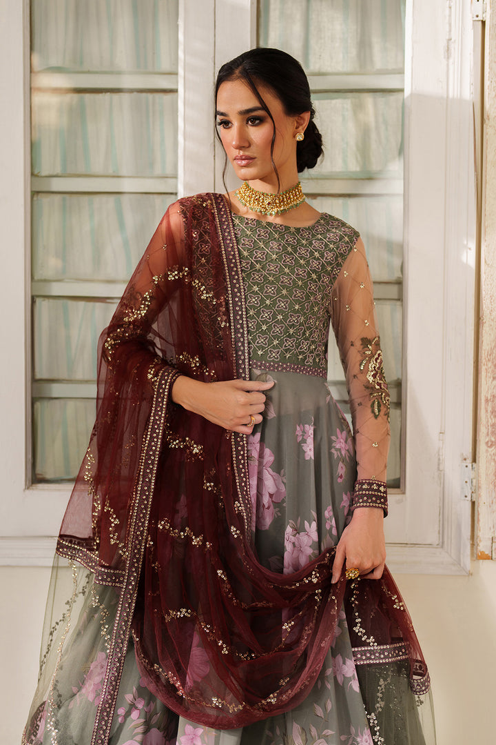 Iznik | Printed Formals | UE-541 - Formal Dress - available at Maria Faisal in UK and USA.