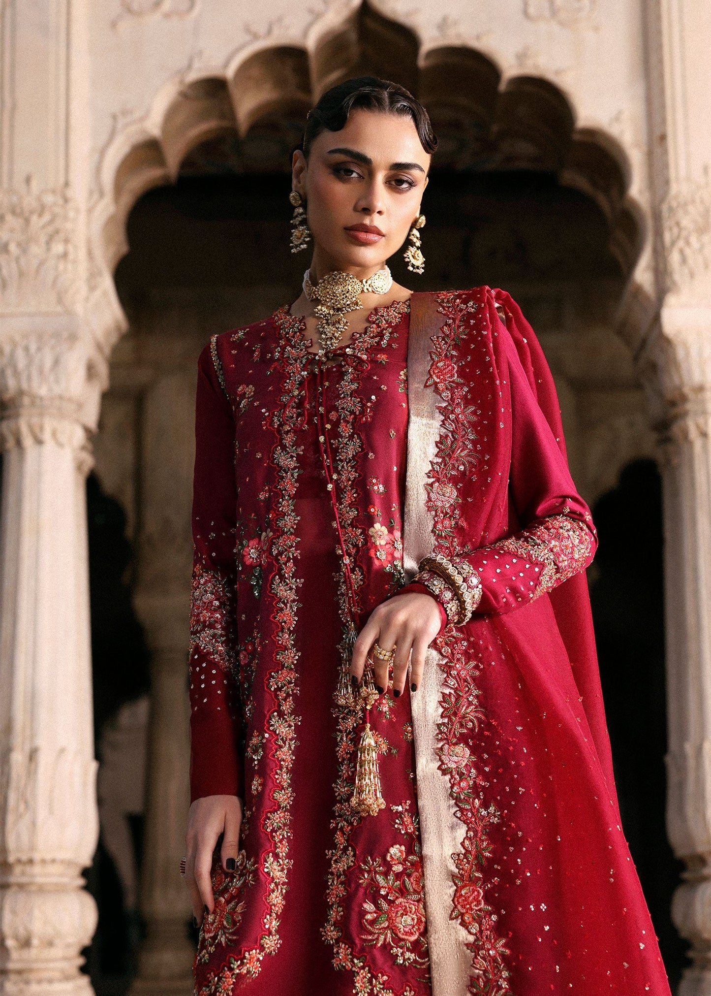 Hussain Rehar | Luxury Pret AW 25 | Berrique - Formal Dress - available at Maria Faisal in UK and USA.