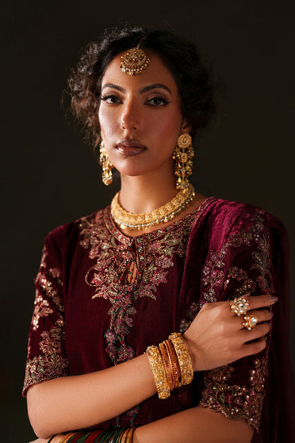 Iznik | Velvet 25 | IV-71 Embroidered Velvet - Formal Dress - available at Maria Faisal in UK and USA.