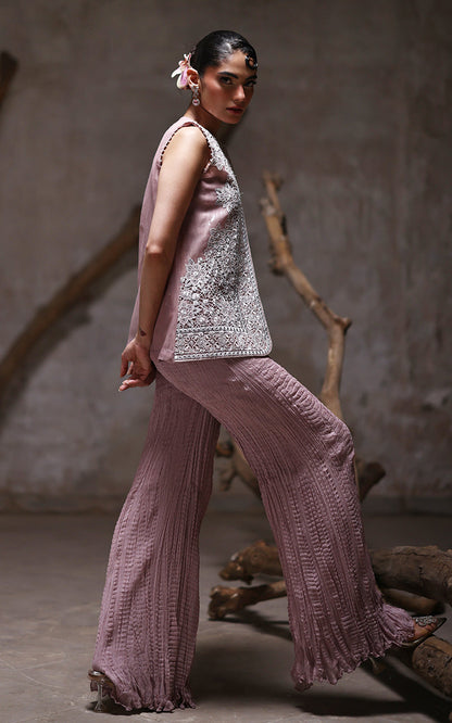Threads and Motifs | Formal Dresses 25 | Organza Embroidered Jacket With Crushed Trouser