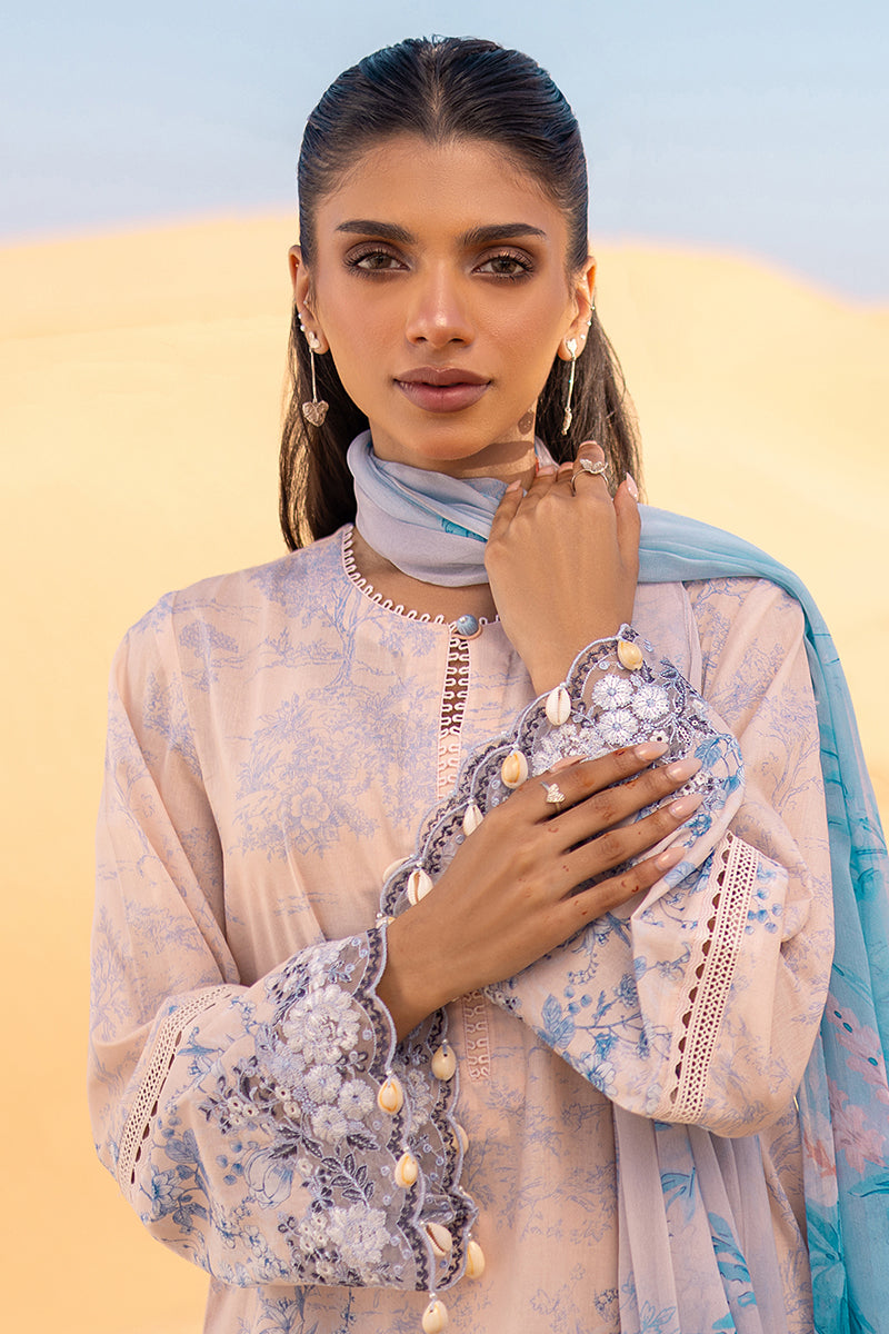 Cross Stitch | Eid Lawn 24 | PEACH - Designer Dress with Intricate embroidery and embellishments. Shop elegent wedding dress at Maria Faisal.