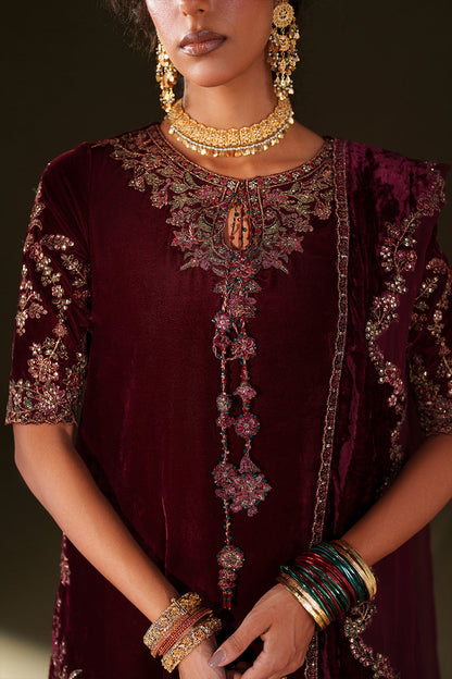 Iznik | Velvet 25 | IV-71 Embroidered Velvet - Formal Dress - available at Maria Faisal in UK and USA.