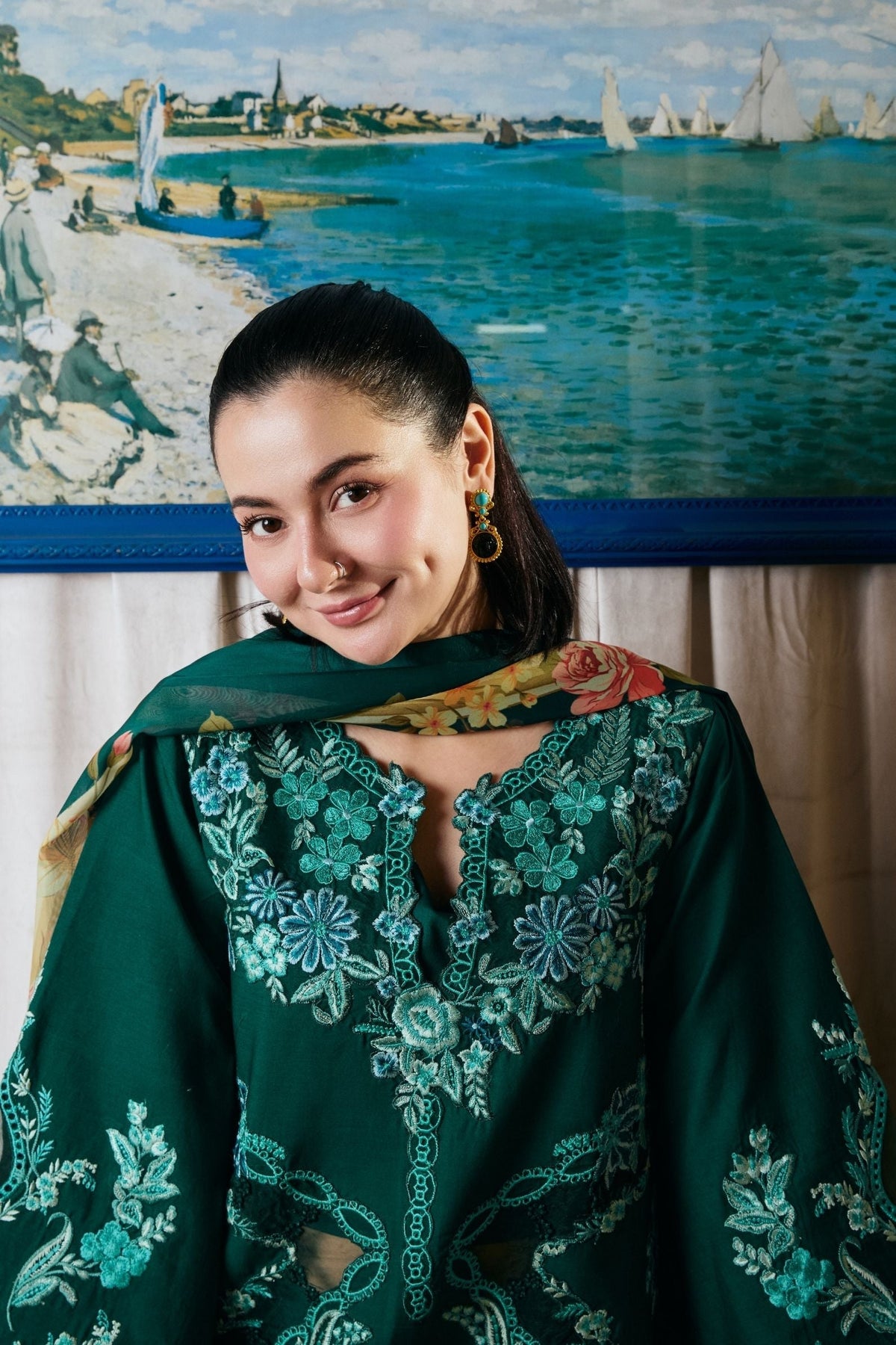 Maryam Hussain | Luxury Lawn 26 Vol 2 | Maheer - Luxury Dress - available at Maria Faisal in UK and USA.