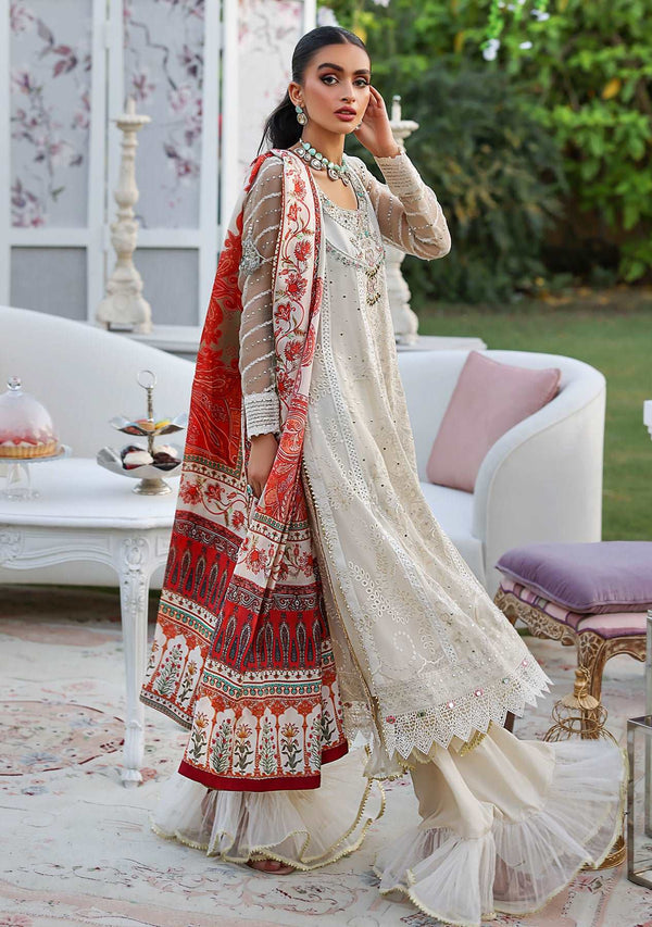 Layla Chatoor | Luxury Pret | Ivory Kaamdani - Luxury Dress - available at Maria Faisal in UK and USA.