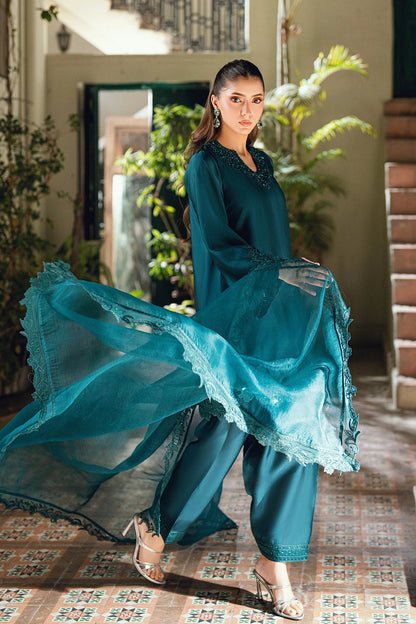 Azure | Vogue Formals | Teal Tiara - Formal Dress - available at Maria Faisal in UK and USA.