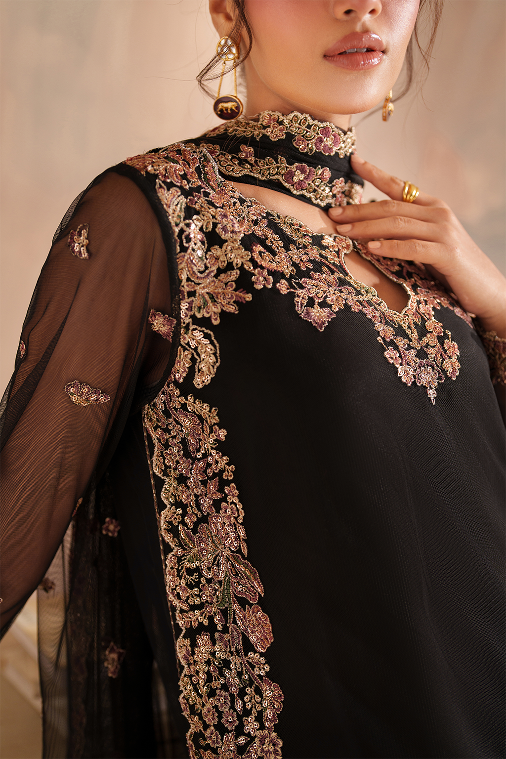 Iznik I Festive Formal I CC-77 Embroidered Net - Ladies Clothes - Maria Faisal