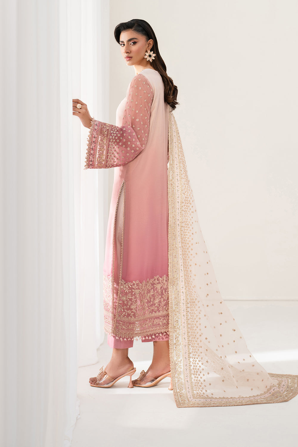Baroque | Formals Collection | EMBROIDERED CHIFFON UF-4135 - Formal Dress - available at Maria Faisal in UK and USA.