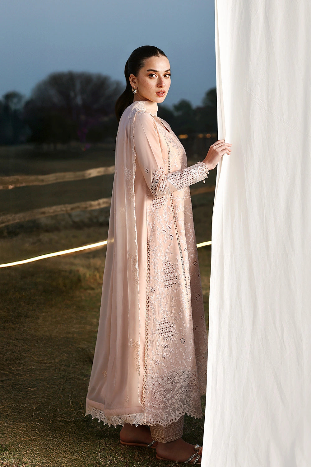 Azure | Luxury Lawn 26 | Petaline - Dress - available at Maria Faisal in UK and USA.