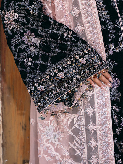 Flossie | Siara Velvet Formals | V-103 - B - Ladies Clothes - Maria Faisal