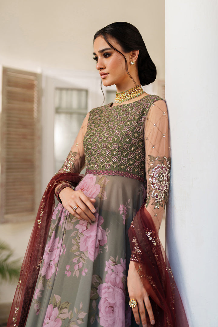Iznik | Printed Formals | UE-541 - Formal Dress - available at Maria Faisal in UK and USA.