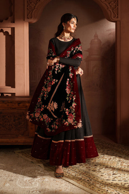 Iznik | Velvet 25 | IV-59 Embroidered Velvet - Formal Dress - available at Maria Faisal in UK and USA.