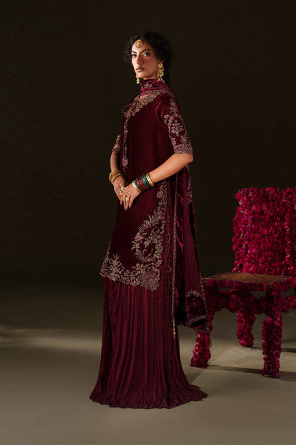 Iznik | Velvet 25 | IV-71 Embroidered Velvet - Formal Dress - available at Maria Faisal in UK and USA.