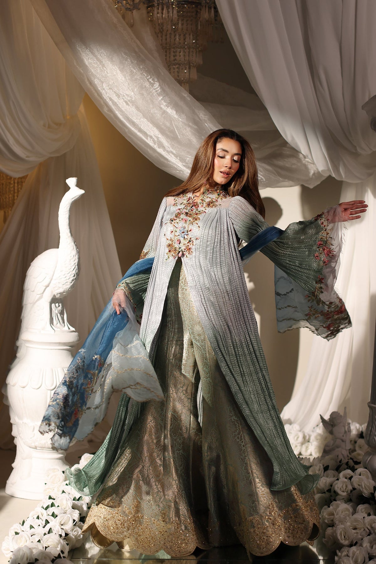Musferah Saad | Casa Blance |Glacial Ombre - Bridal Dress - available at Maria Faisal in UK and USA.