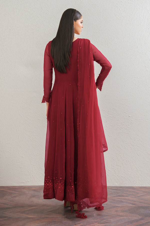 Baroque | Luxury Pret 25 | EMBROIDERED CHIFFON FROCK PR-901 - Ladies Clothes - Maria Faisal