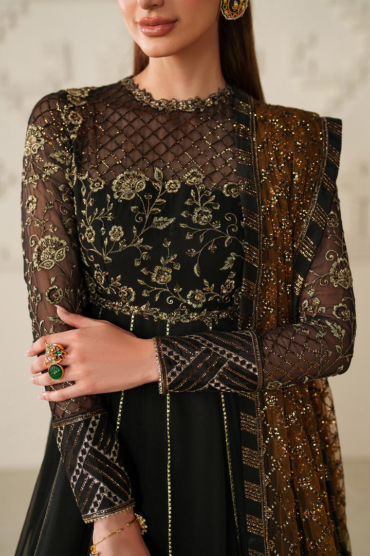 Iznik | Chinon Chiffon | UE-621 - Dress - available at Maria Faisal in UK and USA.