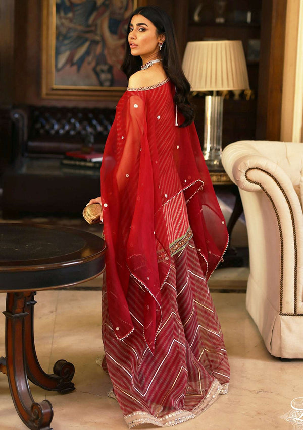 Layla Chatoor | Luxury Pret | Cape Top - Luxury Dress - available at Maria Faisal in UK and USA.