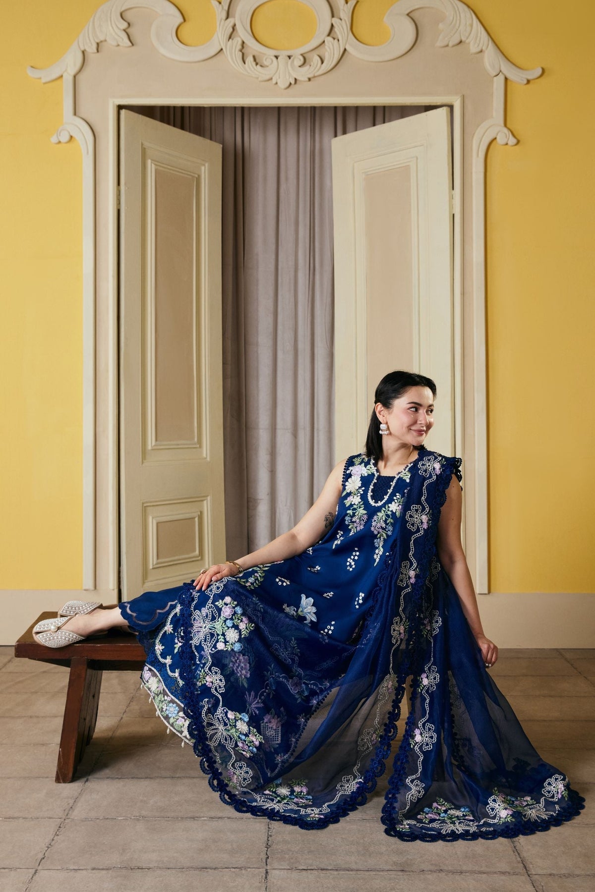 Maryam Hussain | Luxury Lawn 26 Vol 2 | Sanam - Luxury Dress - available at Maria Faisal in UK and USA.