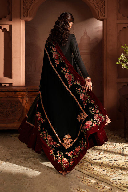 Iznik | Velvet 25 | IV-59 Embroidered Velvet - Formal Dress - available at Maria Faisal in UK and USA.
