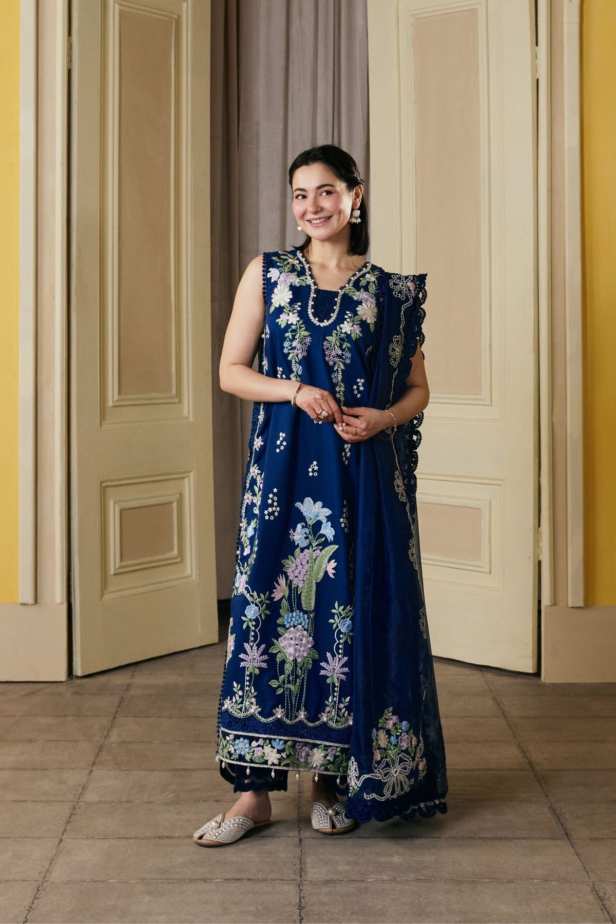 Maryam Hussain | Luxury Lawn 26 Vol 2 | Sanam - Luxury Dress - available at Maria Faisal in UK and USA.