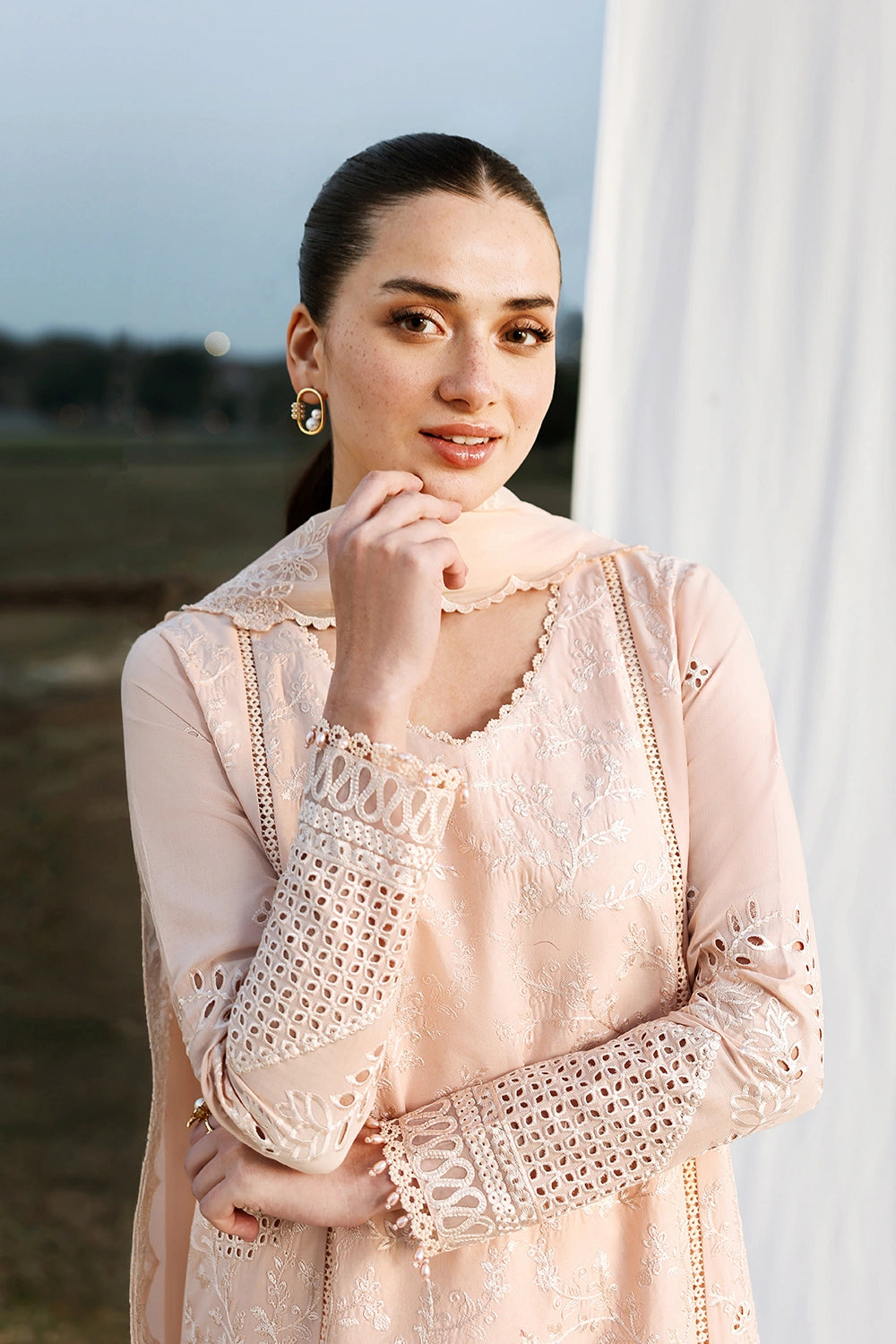 Azure | Luxury Lawn 26 | Petaline - Dress - available at Maria Faisal in UK and USA.