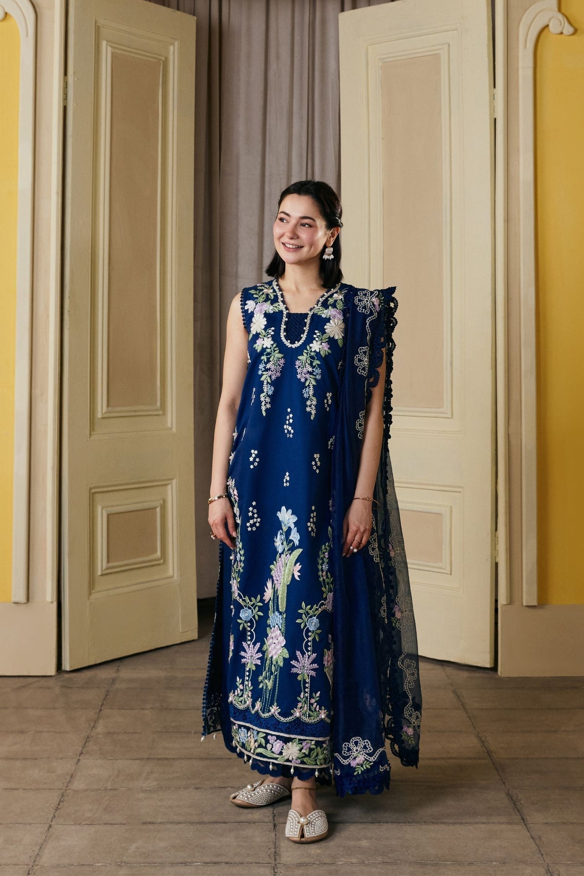 Maryam Hussain | Luxury Lawn 26 Vol 2 | Sanam - Luxury Dress - available at Maria Faisal in UK and USA.