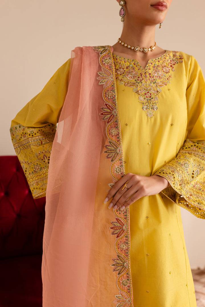 Batik | Reception Luxe Edit | Crayola Yellow by Maria Faisal - Registered Vendor of : Batik - type : Ladies Clothes - 100% original wedding dresses