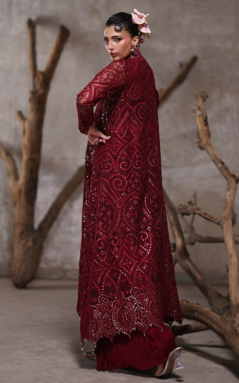 Threads and Motifs | Formal Dresses 25 | Organza Jacket With Crushed Trouser - Ladies Clothes - Maria Faisal